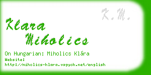 klara miholics business card
